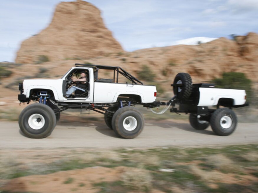 Off road chevy truck side view